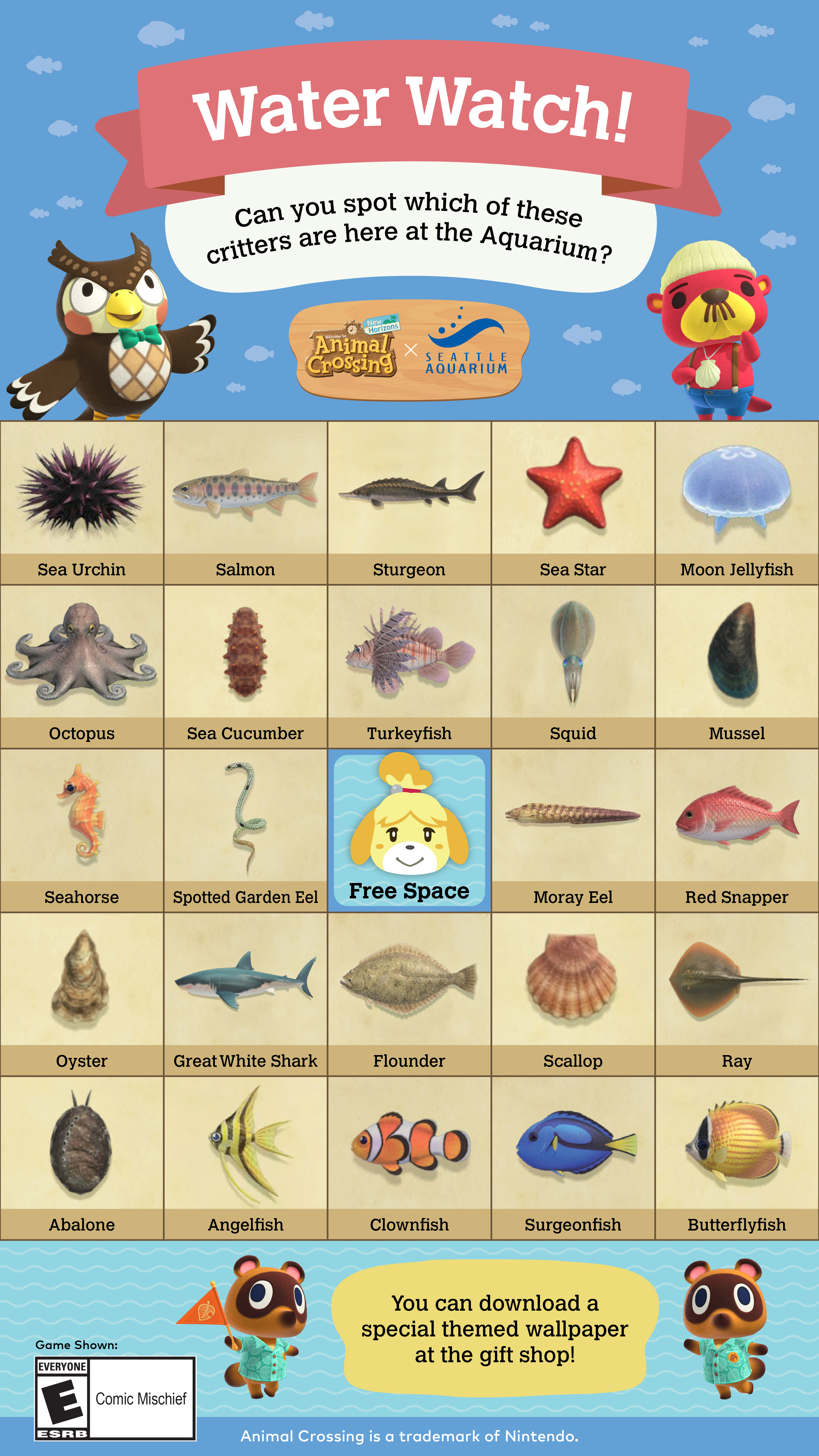 Seattle Aquarium collaborates with Nintendo on new Animal Crossing