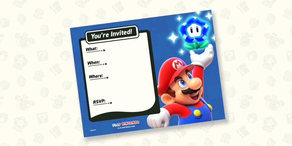 Plantilla de Birthday - Super Mario Bros.