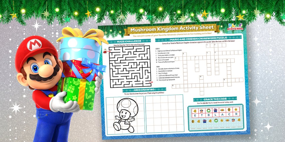 Holiday Print Play: Mushroom Kingdom Activity Sheet Play Nintendo