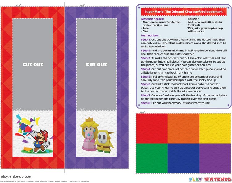 Paper Mario: The Origami King Printable Bookmark Craft - Play Nintendo.