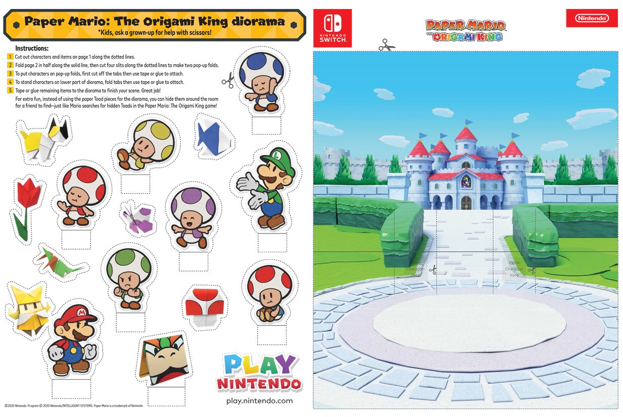 The with - Printable Folds Fun Origami Mario King: of Diorama Play
