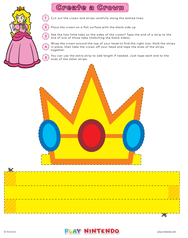 Print Play: Princess Peach Crown Sparkle with this Tiara Play