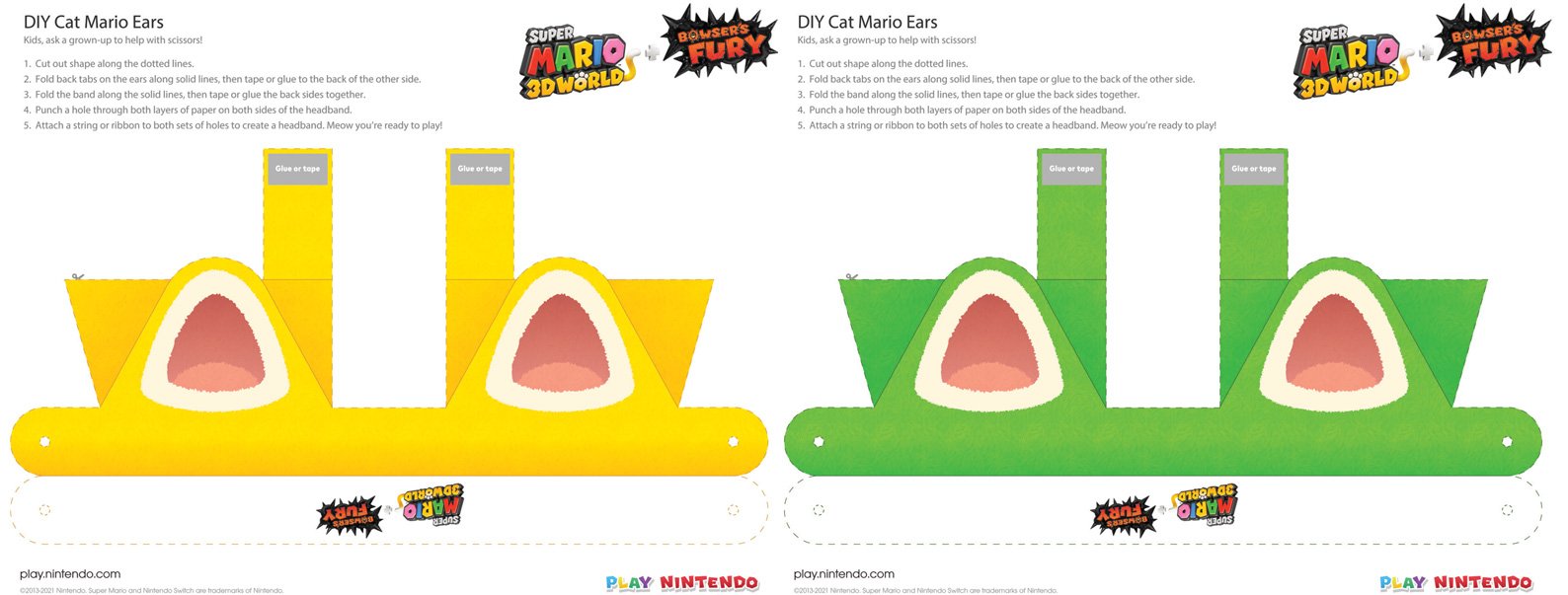 Super Mario - It's the purrfect project for Super Mario 3D World fans! Just  download, print, and fold to create your own Cat Mario ears. The game is  available now!