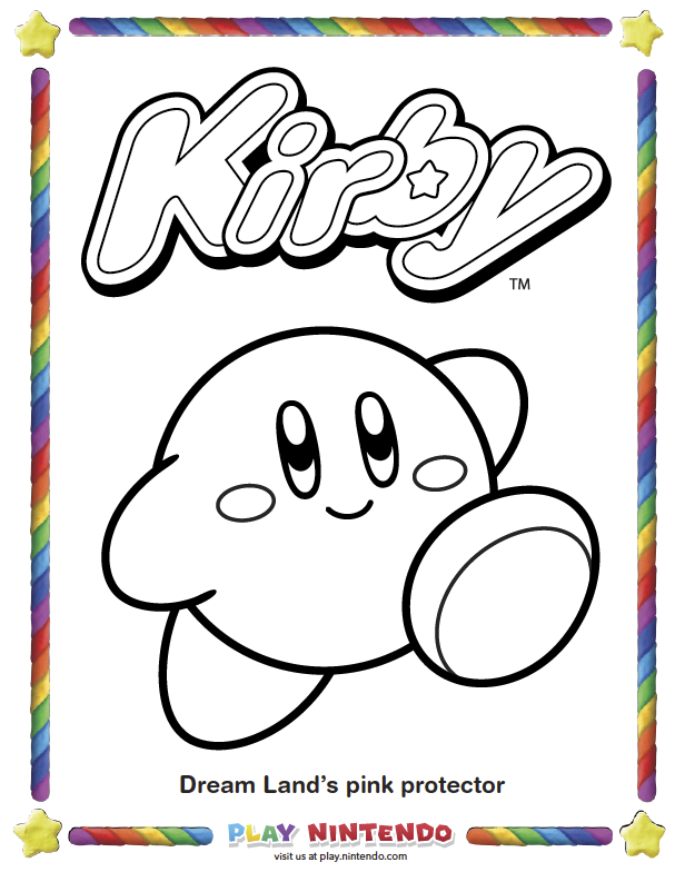 Kirby Nintendo Coloring Pages Play Nintendo.