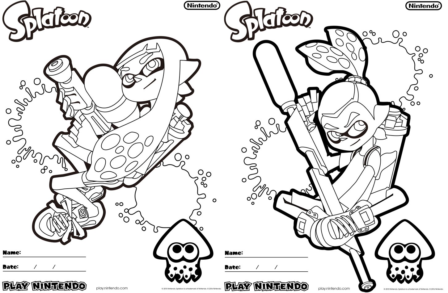 Get Splatoon Coloring Page Pictures