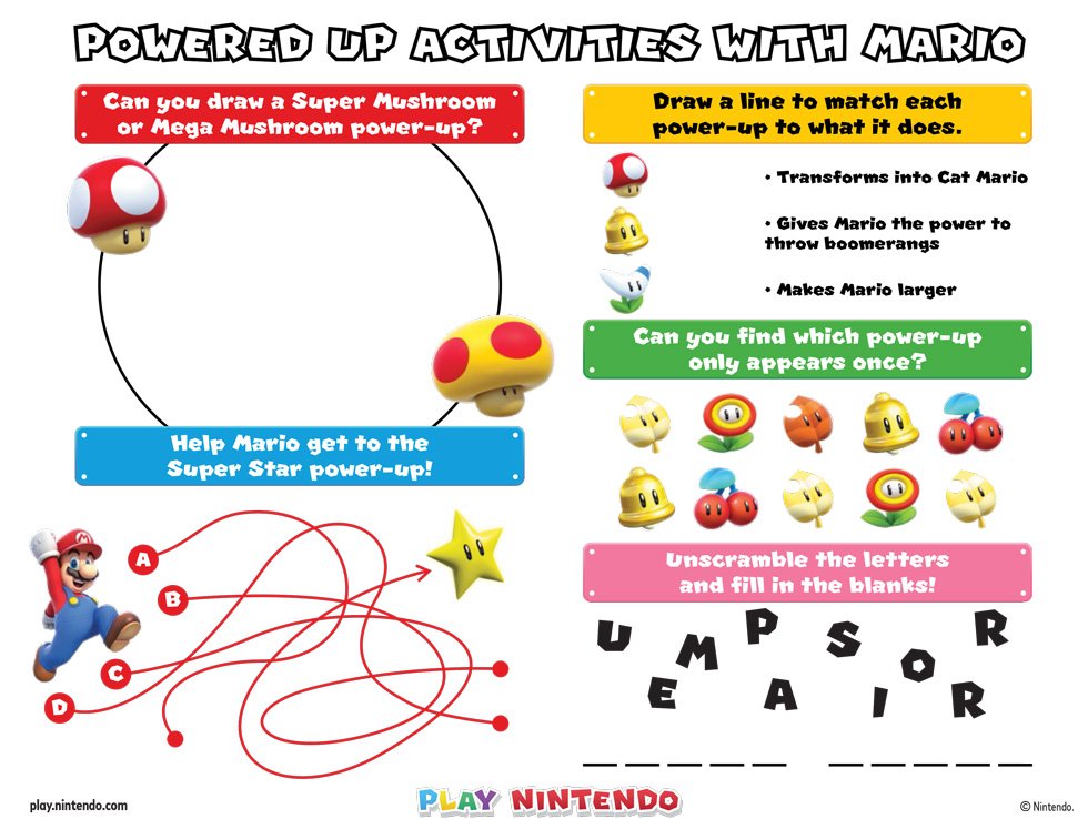 Printable Super Mario 3D World + Bowser's Fury Activity Play Nintendo.