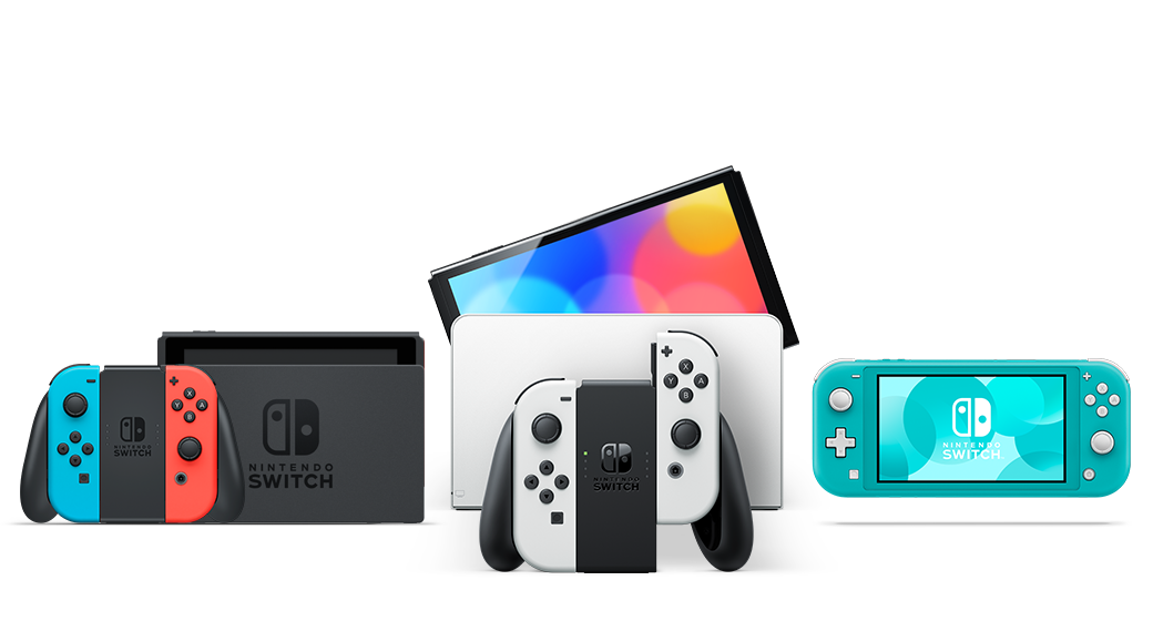 combined image of the three Nintendo Switch hardware options.