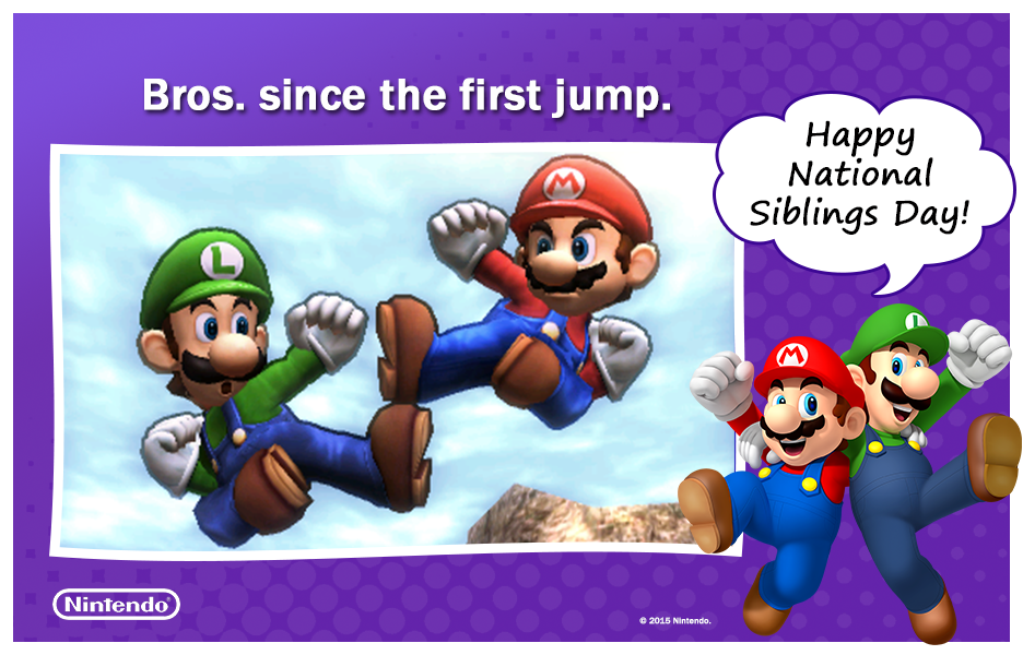Mario & Luigi Funny Sibling Day Free Ecards - Play Nintendo.