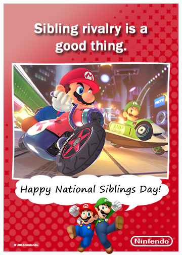 Mario & Luigi Funny Sibling Day Free Ecards - Play Nintendo.
